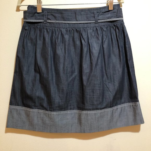 Ann Taylor Loft Two Tone Gray Belted Skirt - Picture 2 of 7